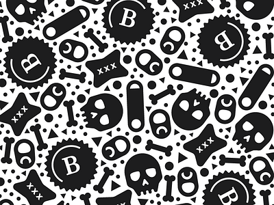 Ol' Booze Bones beer bones icons illustration skull