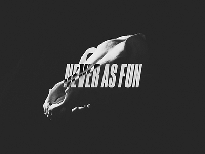 Never as Fun #1 album art black and white typography