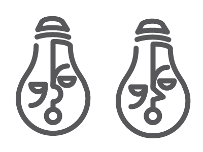 Dull Bulb Variations bulb logo mark process