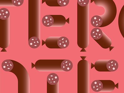 Meat Letters gradient illustration lettering letters meat sausage type typography