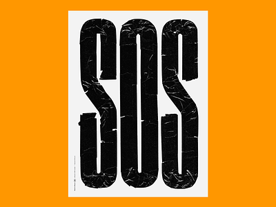 SOS - Beacon Relief benefit disaster poster sos tape typography