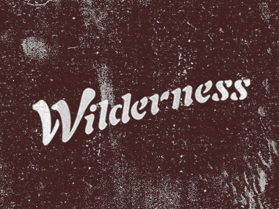 Wilderness masthead monotone texture typography wilderness