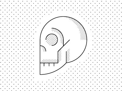 Airport Skull Doodle dots illustration line shading skull