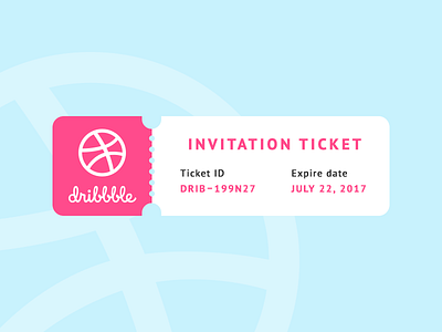 Dribbble invite card dribbble giveaway invitation invite modal notification ticket