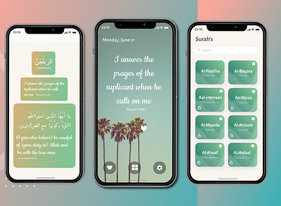 Quranic Quotes App app designing graphic design mobile app quotes app ui user interface