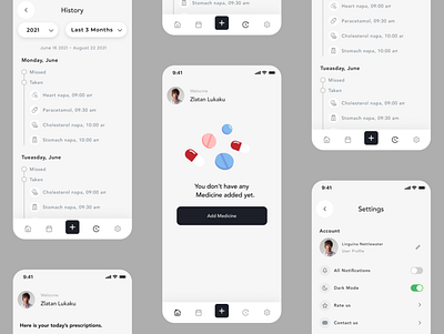 Medicine Reminder app designing design designing interface icons medical app medicine app ui ui designing user interface ux ux designing