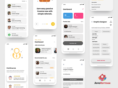 Job Posting/Seeking App android app designing app design app designing app interface app ios ios app designs ui uiux user interface ux web designing