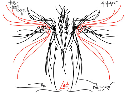the last wingmaker art awawingsdesign dark design illustration linear winged wingmaker