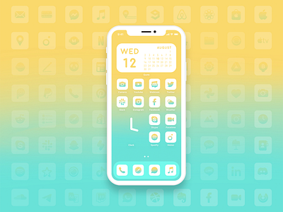 iOS 14 icons set Summer