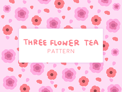 Pattern Three Flower Tea branding design illustration pattern pattern design vector