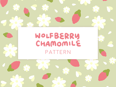 Pattern Wolfberry Chamomile apple branding design illustration pattern pattern design vector