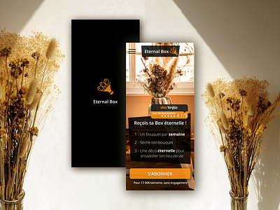 Flower EternalBox - Landing page app avis clients call to action challenge client cta dailyui dailyui03 design figma flower france landing page mobile ui