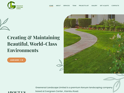 Landscaping Company Home Page design mockup ui ux web web design