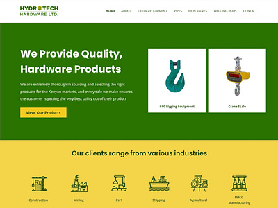 Website for a company, that provides hardware products.