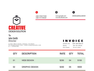 invoice for business branding illustration vector