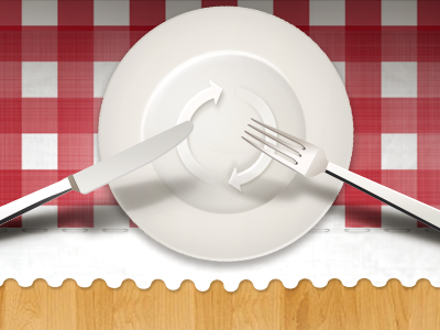Recipes header fork iphone knife plate recipes table vector