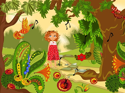 Мандрівка чарівним лісом adobe illustrator animacion design illustration векторні зображення