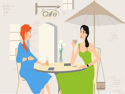 зустріч в кафе adobe illustrator animacion design illustration векторні зображення