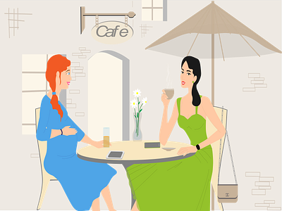 зустріч в кафе adobe illustrator animacion design illustration векторні зображення