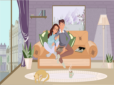Любовна історія adobe illustrator animacion design illustration анімаці 2d векторні зображення любов
