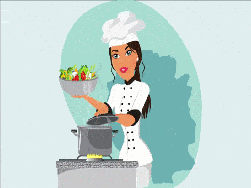 Advertising for the online vegetable store adobe illustrator animacion animated gif branding design vector анімаці 2d варити векторні зображення готувати їжу краса овочі повар