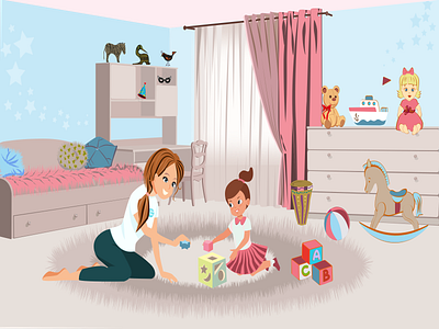 children room adobe illustrator animacion design illustration анімаці 2d векторні зображення краса