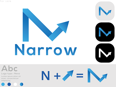 N + Arrow Modern Logo Design Concept