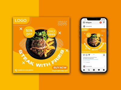Restaurant Social Media Post Design | Food Post/ Banner/ Ads