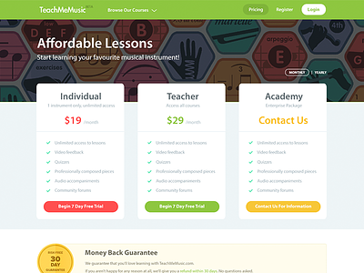 Music pricing page edtech elearning mooc music photoshop pricing pricing page purchase video course