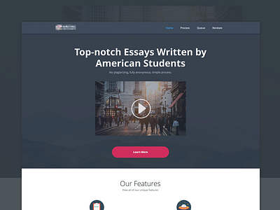 Landing Page Exploration college writing essay writing home ui landing landing page landing ui