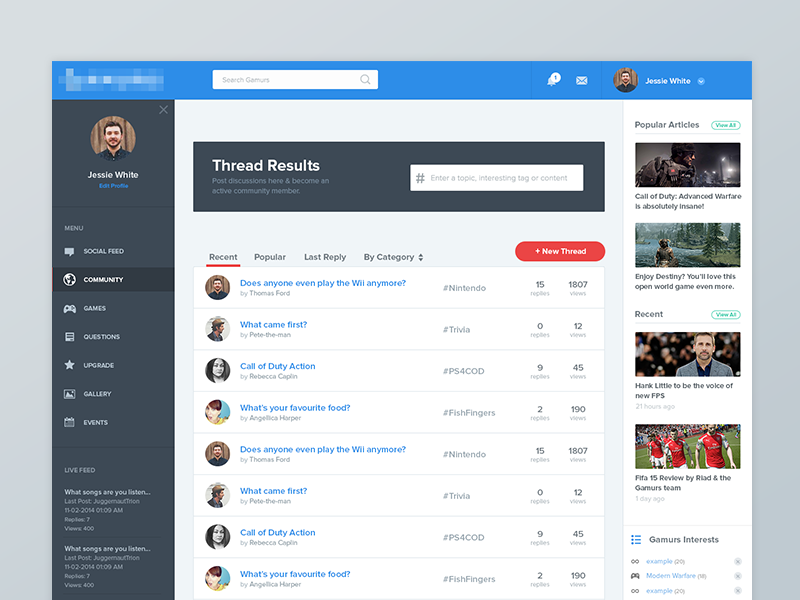 Discussion Board by Philip Cook on Dribbble