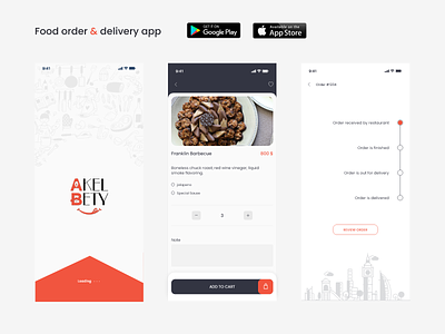 Food Delivery App animation app branding delivery food graphic design landing page logo restaurant track ui ux