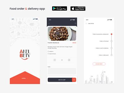 Food Delivery App animation app branding delivery food graphic design landing page logo restaurant track ui ux