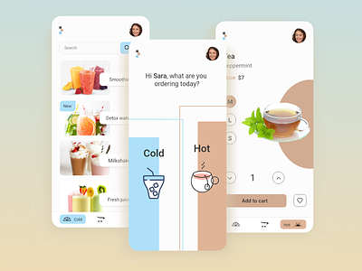 Café order app app cafe coffee delivery design drink illustration landing page logo shop store ui ux