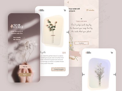 Flower shop app app branding design flower illustration landing page logo shop ui ux