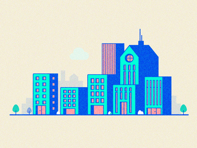 City illustration design flat illustration vector