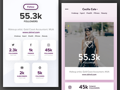 Social Profile Mvp design ui ux