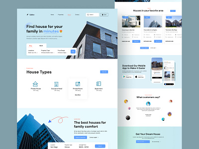 Real Estate Landing Page. agency apartment business company creative design dribble flat graphic design house interior landingpage property real state web realstate sell ui uiux user experience ux