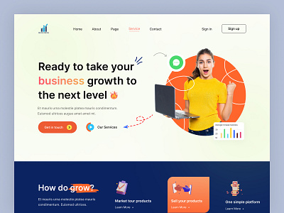 Business Landing Page agency business clean company creative design graphic design home page interface landing page landing page design marketing ui ui design ui ux ui ux design ux ux design web design web page