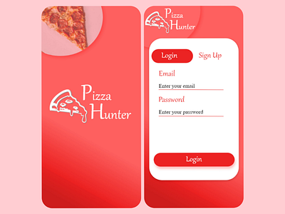 Pizza Hunter app beginner design designs dribble food pizza shot ui ux