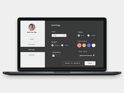 DailyUI007 - Settings Page