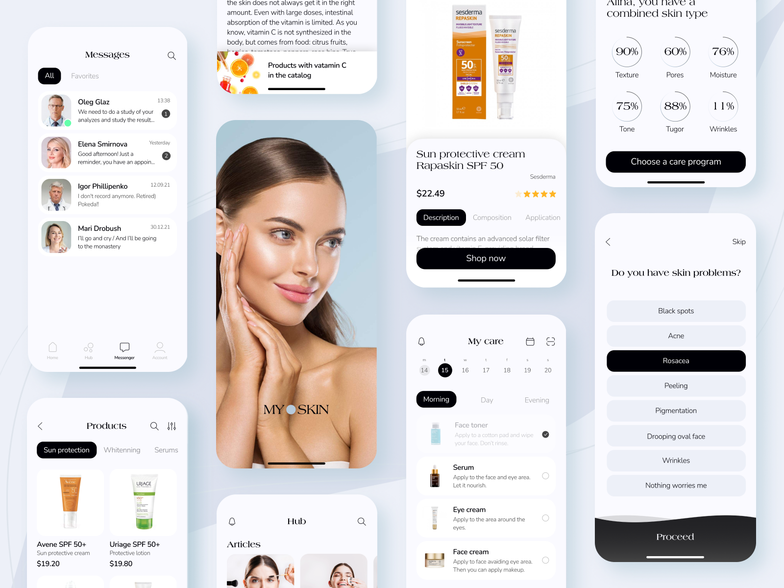 MY SKIN | skincare app by Polina Partak on Dribbble