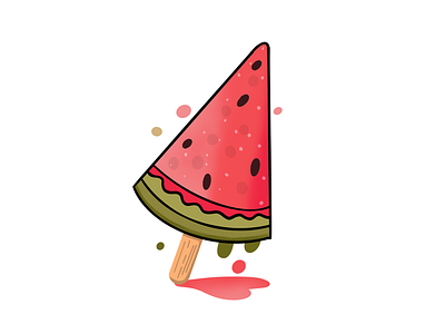 Melonsicle apple pencil ice candy ice cream illustration ipad pro popsicle procreate watermelon