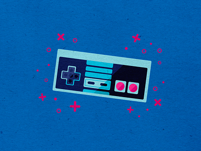 NES Control 8bit branding cmyk controller design gamer geek art halftone icons illustration inkbyteatwork logo minimalist modern nes nintendo nintendo art nintendo switch vector video game