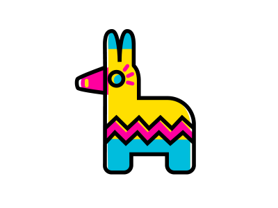 Mex~icons Pinata burro cmyk donkey freeicons illustration inkbyteatwork mexicons pinana