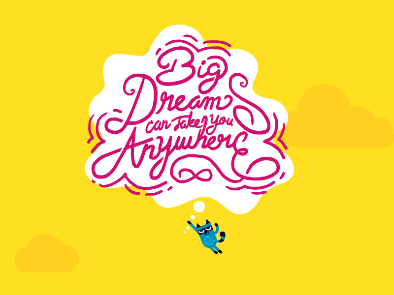 Dreams Can Take You Anywhere balloon dreams raccoon sky