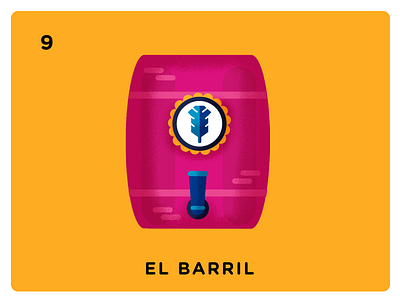 #9 El Barril artesan beer loteria mexican modern pabst political ribbon social trump