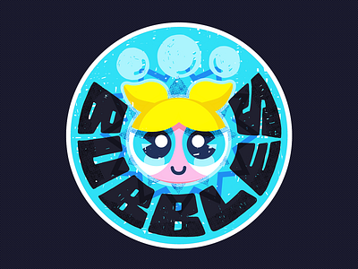 PPG-Bubbles blossom blue bubbles buttercup cartoon cartoon network cmyk grunge texture halftone icon illustration inkbyte style inkbyteatwork las chicas poderosas powerpuff girls professor utonium type typeface typography whoopass stew