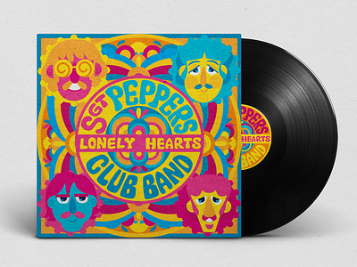 Classic Sgt. Peppers cmyk design george illustration inkbyteatwork john modern music paul redesign retro ringo vinyl vinyl cover within you without you