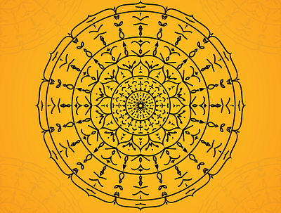 Yellow Background Mandala Design abstract background colorful flower graphic design mandala art mandala drawing pattern template types of mandalas yellow background mandala